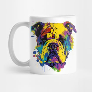 Colorful bulldog face art Mug